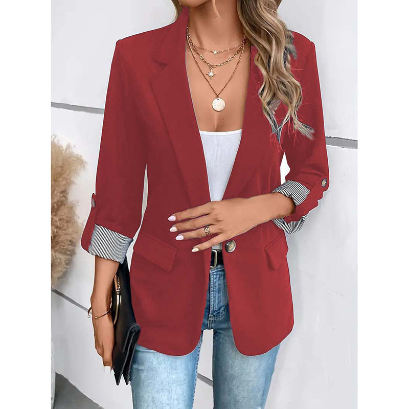 Women's Open Front Long Sleeve Blazer Jacket ETYN