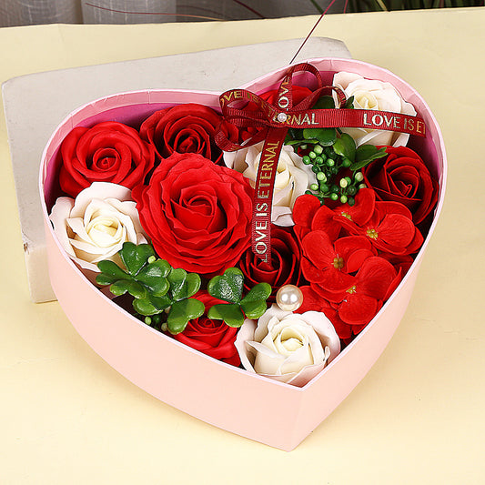 Creative New Soap Flower Heart-shaped Gift Box Valentine's Day Christmas Creative Birthday Gift