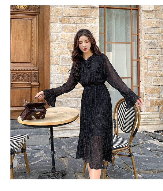 Polka Dot Chiffon Dress Abib