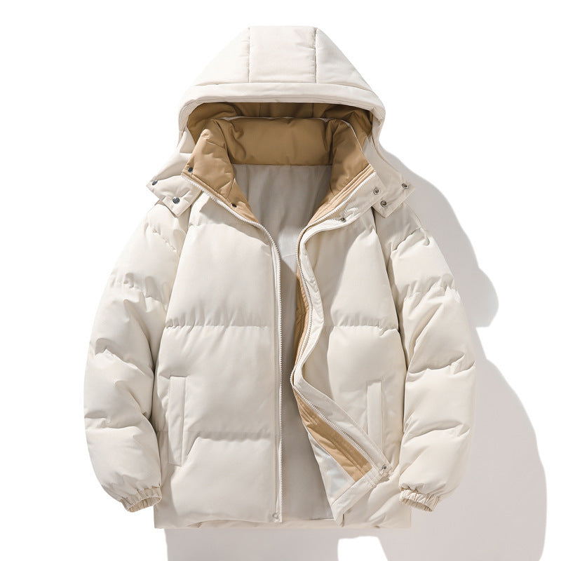 Coat Down Cotton Short Fake Two-piece Hooded Couple Wear Thickened ETYN