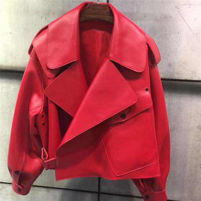 Premium Autumn Winter Leather Coat for Women