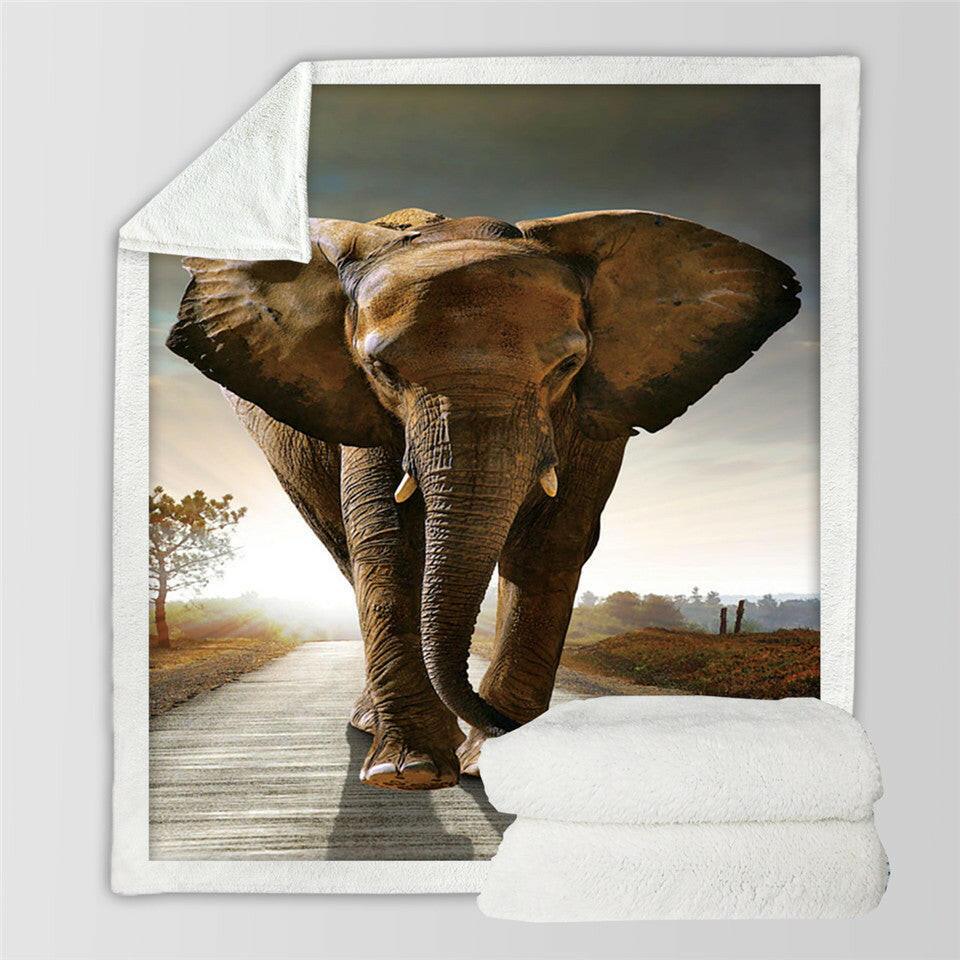 Printed Cotton Fleece Sofa and Lazy Blanket Combo