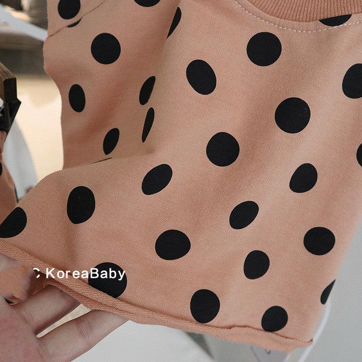Cotton Polka Dot Set Short Sleeves Shorts Korean Baby Wear