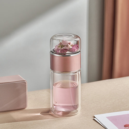 Portable Tea And Water Separation Double-Layer Glass - myETYN