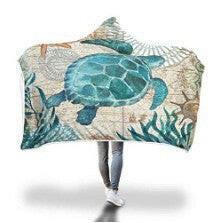 Ocean Tortoise Series Hooded Blanket Cloak: Stay Cozy with this Thick Household Blanket