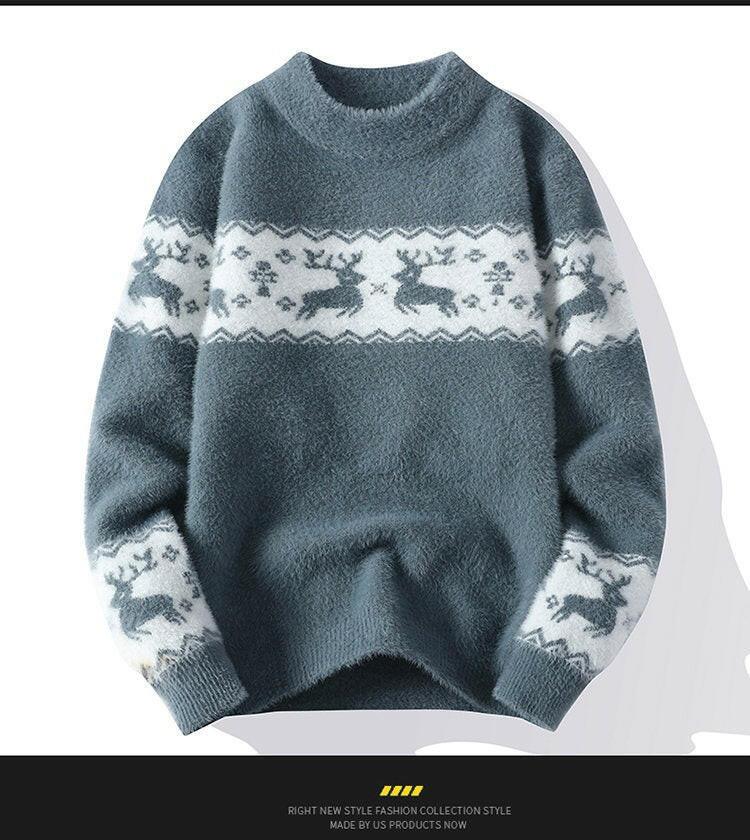 Autumn And Winter New Half Turtleneck Golden Mink Men's Sweater - myETYN