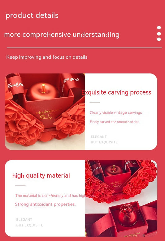 Valentines Day Gift Soap Rose Gift Box Crystal Pendant Necklace Eternal Flower Jewelry Box Set Wedding Birthday Gift For Girlfriend ETYN