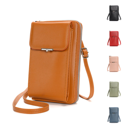 Fashion Large Capacity Mobile Phone Bags Women Small Zipper Crossbody Shoulder Bag Long Wallet - myETYN
