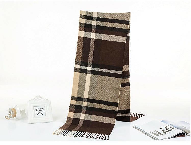 All-match Simple Men's Plaid Warm Scarf - myETYN