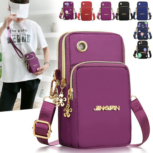 Mobile Phone Bag Women Shoulder Bag 3-layer Zipper Design Small Crossbody Shouder Bags Wallet Coin Purse - myETYN