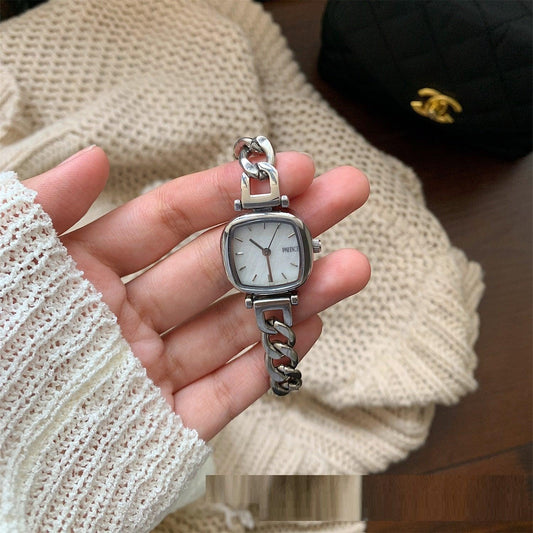 Ocean Blue Gradient Fritillary Small Sugar Cube Bracelet Women's Watch Light Luxury High Sense Ins Kanuner