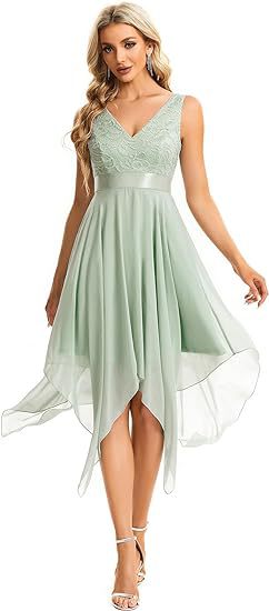 Women’s Lace Chiffon Cocktail Ball Gown