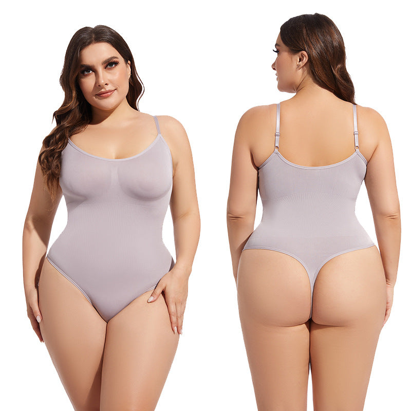 Women’s Simple Seamless Body Shaping Elastic Breasted Jumpsuit