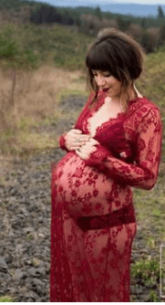 Alluring Maternity Lace Dress for a Pregnancy Photoshoot - myETYN