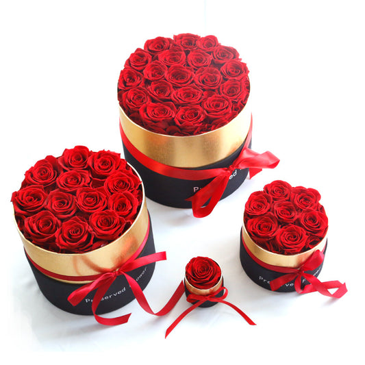 Eternal Roses In Box Preserved Real Rose Flowers With Box Set Valentines Day Gift Romantic Artificial Flowers - myETYN