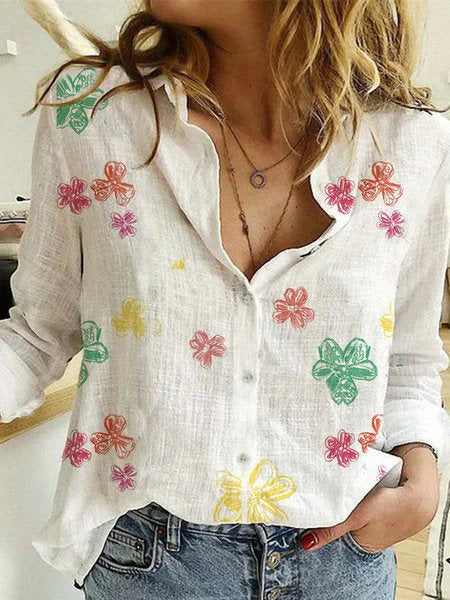 Women's long sleeve printed shirt