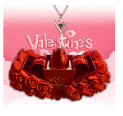 Valentines Day Gift Soap Rose Gift Box Crystal Pendant Necklace Eternal Flower Jewelry Box Set Wedding Birthday Gift For Girlfriend ETYN