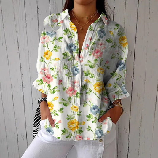 Women's European And American Fashionable Floral Pattern Printed 3D Shirt ETYN