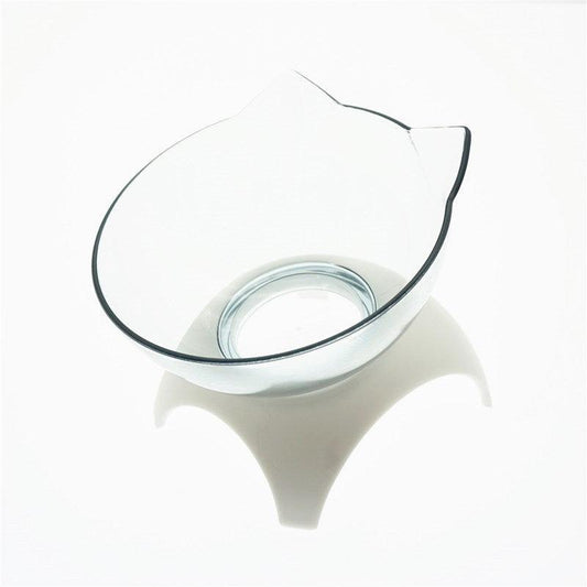 Non Slip Double Cat Bowl With Raised Stand Pet Food Cat Feeder Protect Cervical Vertebra Dog Bowl Transparent Pet Products Kanuner