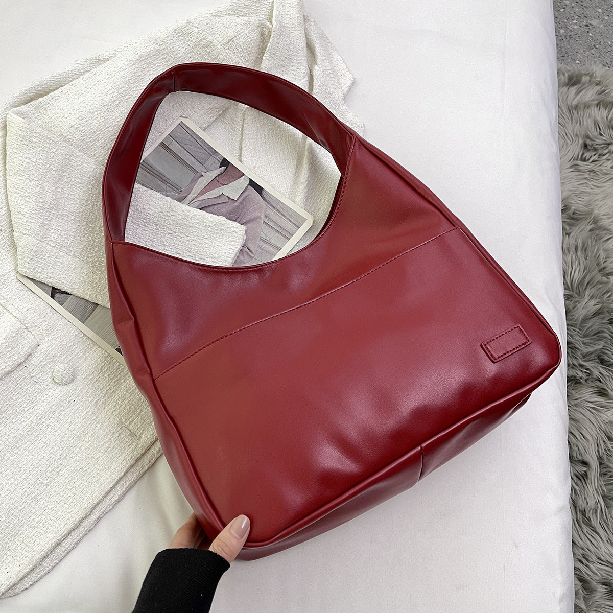 Fashion Tote Bag Large Capacity Casual Shoulder Bag Women's Commuting Handbag College Student Abib