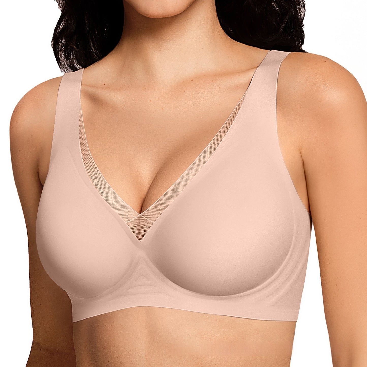 Seamless Wireless Deep-V Bra For European And American Styles