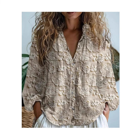 3D Printed Abstract Pattern Women's Long-Sleeved Blouse – Fashion Meets Comfort ETYN