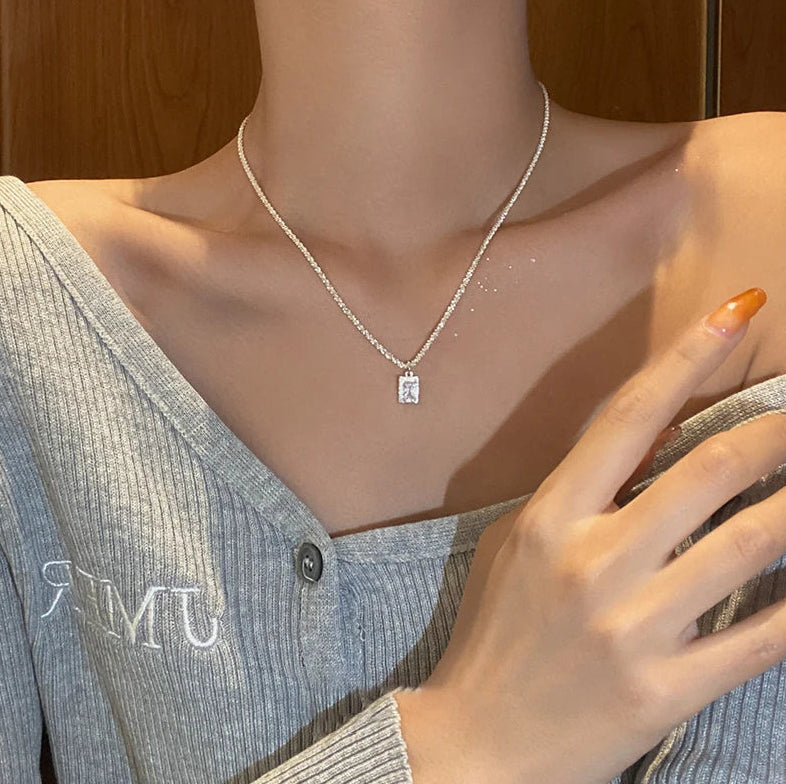 Babys Breath Green Diamond Necklace For Women