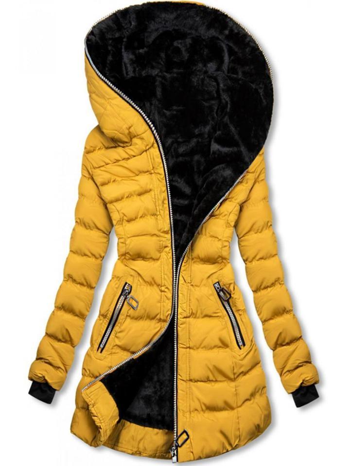 Women's Hooded Cotton Blend Zipper Jacket – Sweet Slim Fit Outerwear ETYN