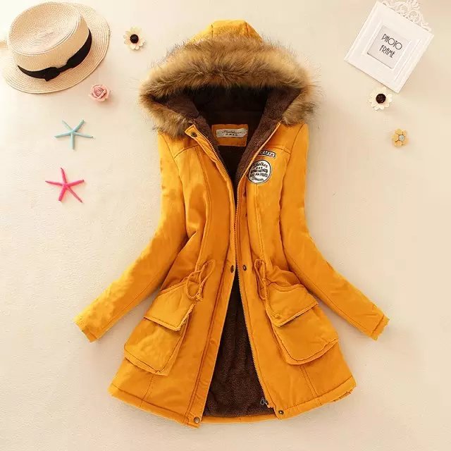 Autumn And Winter New Women's Plus Size Thickened Calibration Long-sleeved Hooded Lamb Wool Cotton-padded Jacket ETYN