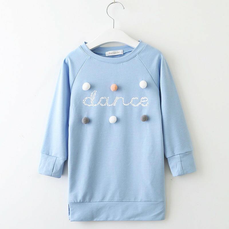 Girls dress long sleeve letter ball sweater myETYN