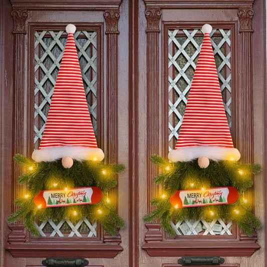 Glowing Christmas Wreath Upside Down Tree Stripes A Tall Hat myETYN