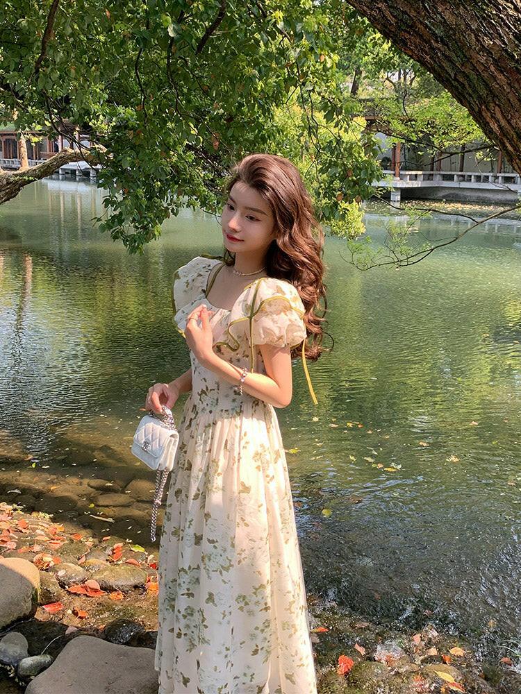 Green Floral Dress For Women In Summer myETYN