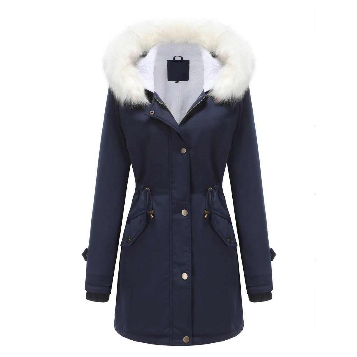 Women's Fashion Detachable Fur Collar Cotton Coat Velvet Coat Cotton-padded Jacket - myETYN