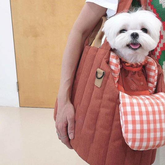 Portable Cotton Filling Pet Bag Large Capacity Breathable Shoulder Crossbody - myETYN