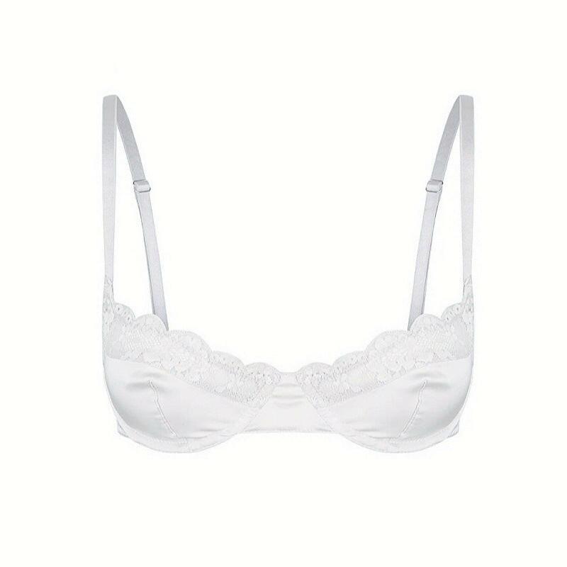 Entry Underwear Women Fp Elastic Satin Satin Lace Edge Sexy Bra - myETYN