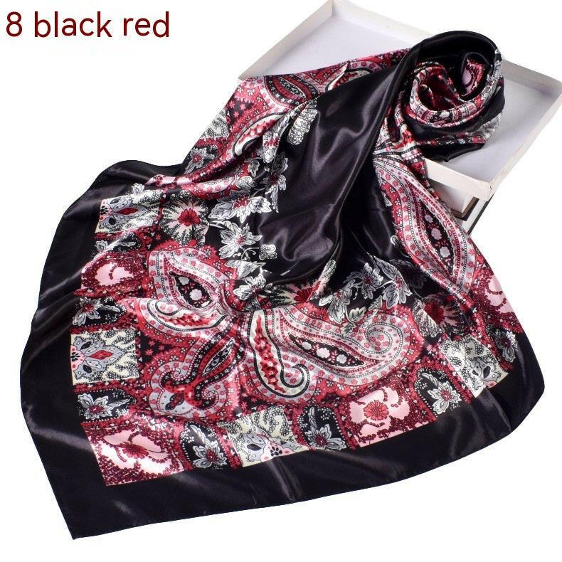 Spring New Versatile Large Kerchief Silk Scarf Classic Retro Printing myETYN