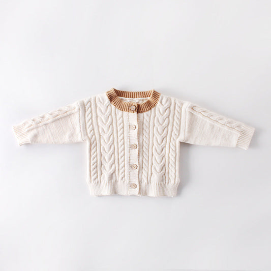 Winter Plus Velvet Sweater For Boys And Girls, Knitted Twist Jacket myETYN