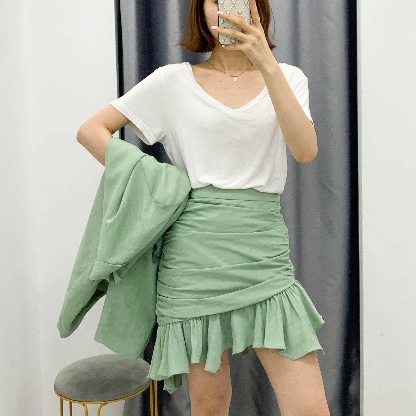 Women's Draped Mini Skirt myETYN