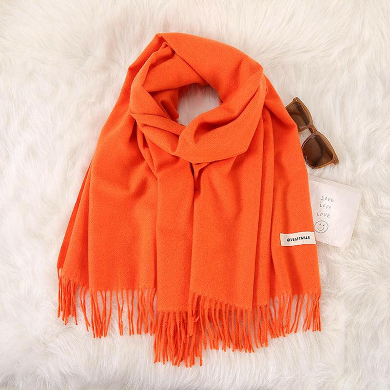 Women's Stylish Double-Sided Cashmere Tassel Scarf myETYN