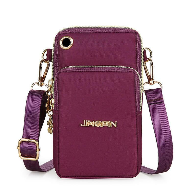 Mobile Phone Bag Women Shoulder Bag 3-layer Zipper Design Small Crossbody Shouder Bags Wallet Coin Purse - myETYN