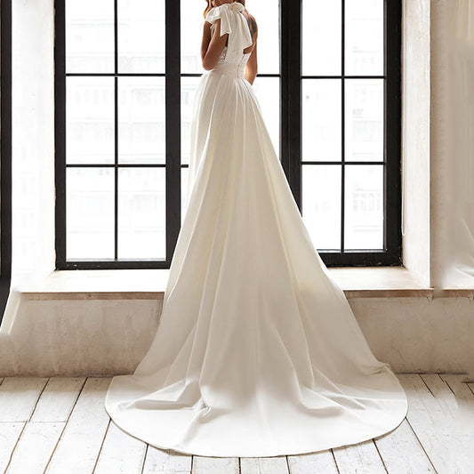 Elegant White Sequin Slim-Fit Lace Evening Dress ETYN
