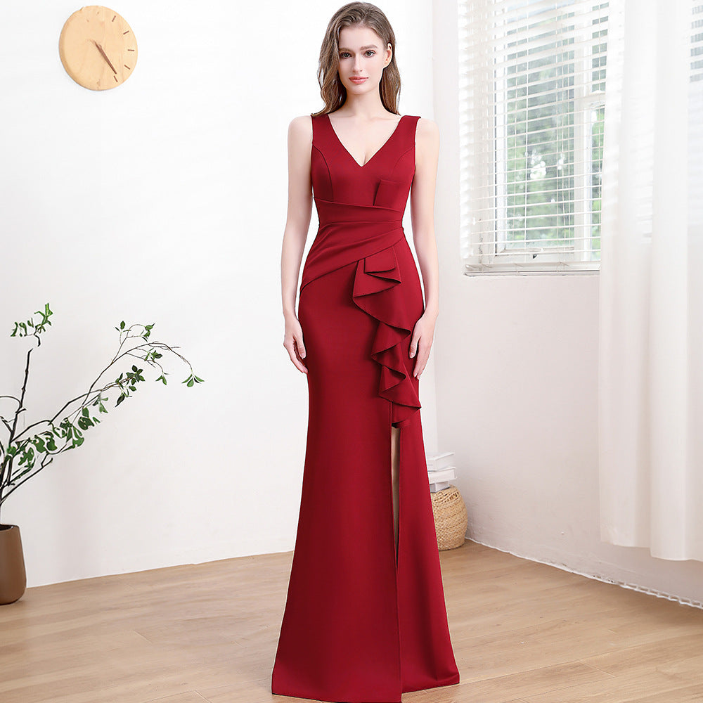 Elegant High-End Sleeveless Evening Gown