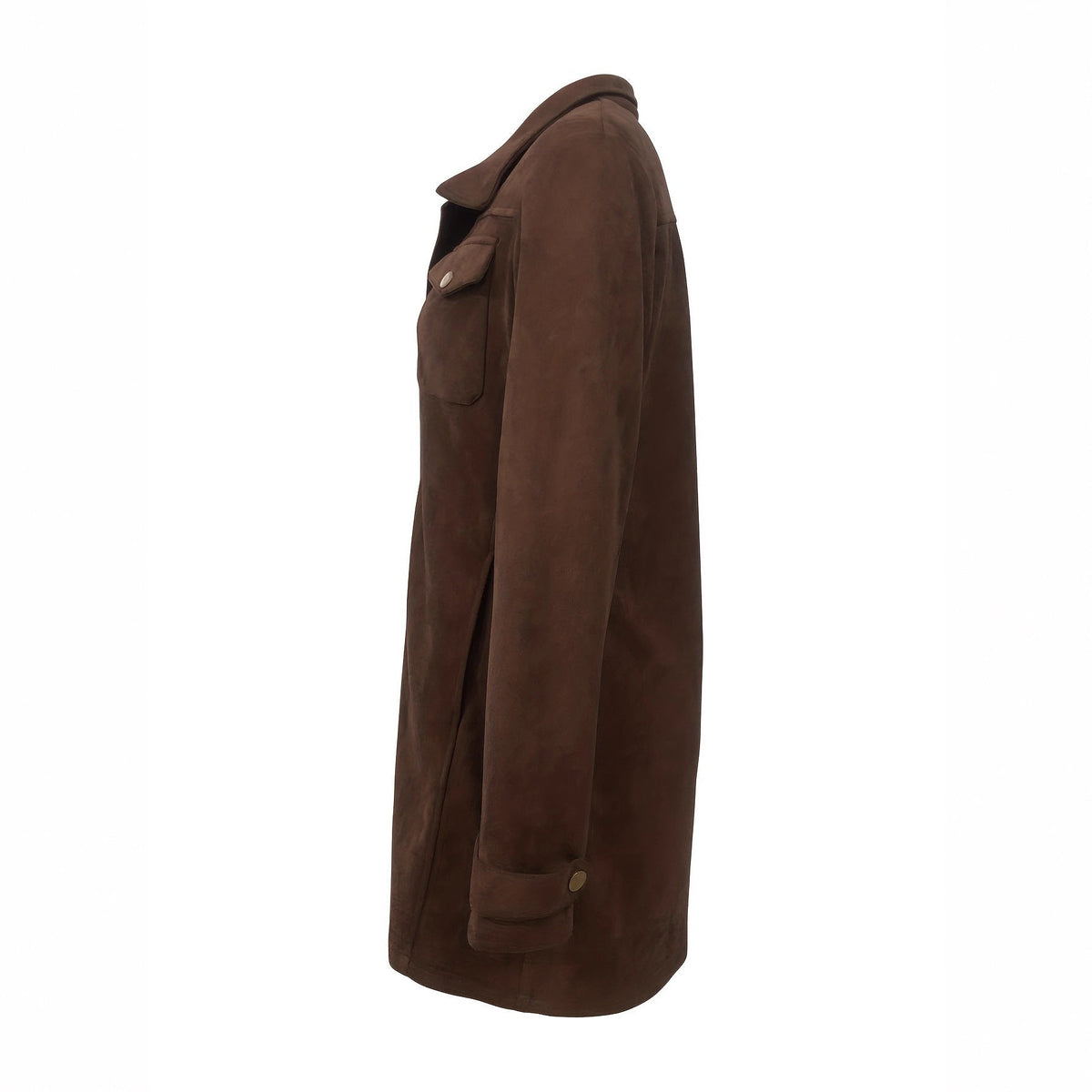 Women's Retro Lapels Brown Suede Casual Jacket ETYN