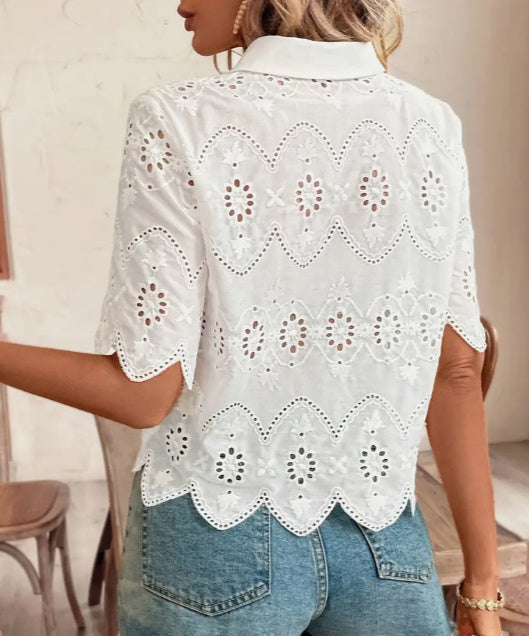 Ladies' Elegant Short Sleeved Shirt ETYN