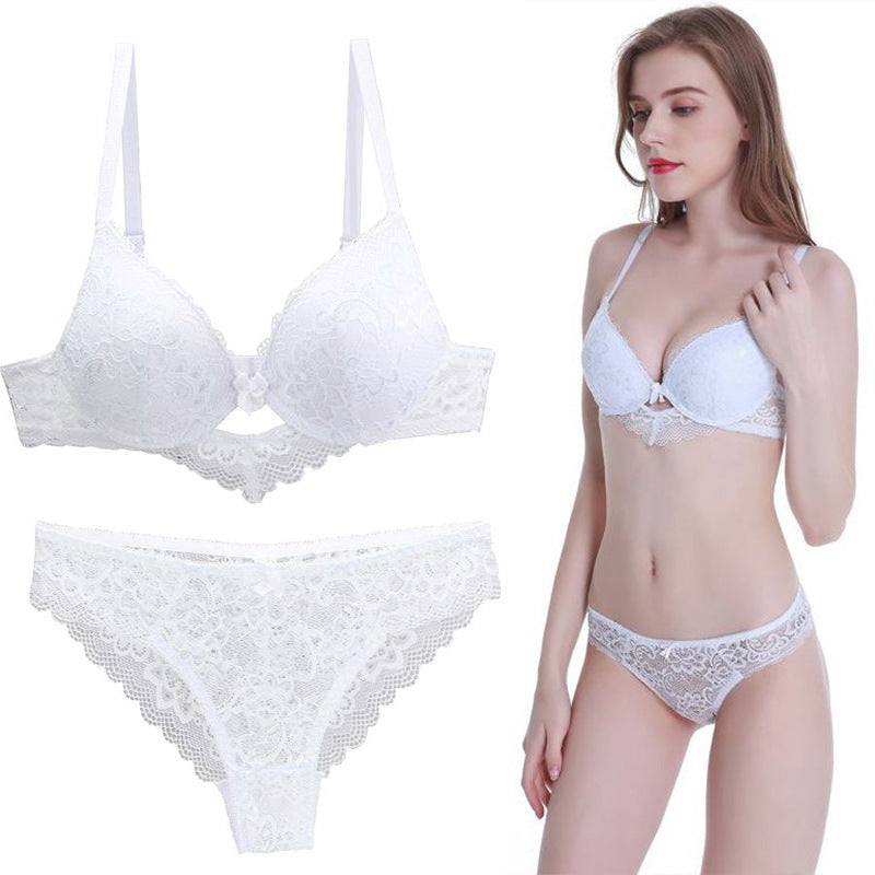 Women’s Bra Set – Embroidered Lace 3/4 Cup with Underwire Support