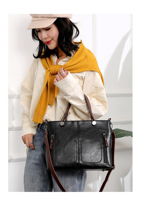 Retro Large-capacity Handbags Simple Crossbody Shoulder Bags For Women myetyn