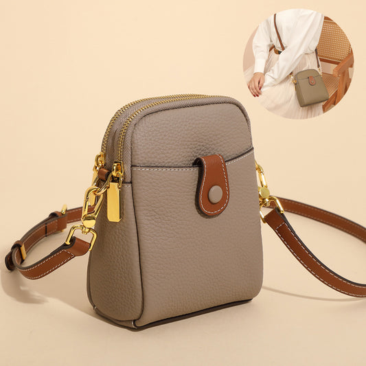 Lychee Pattern Mobile Phone Bag Small High Quality Leather Crossbody Bags For Women Wallet - myETYN