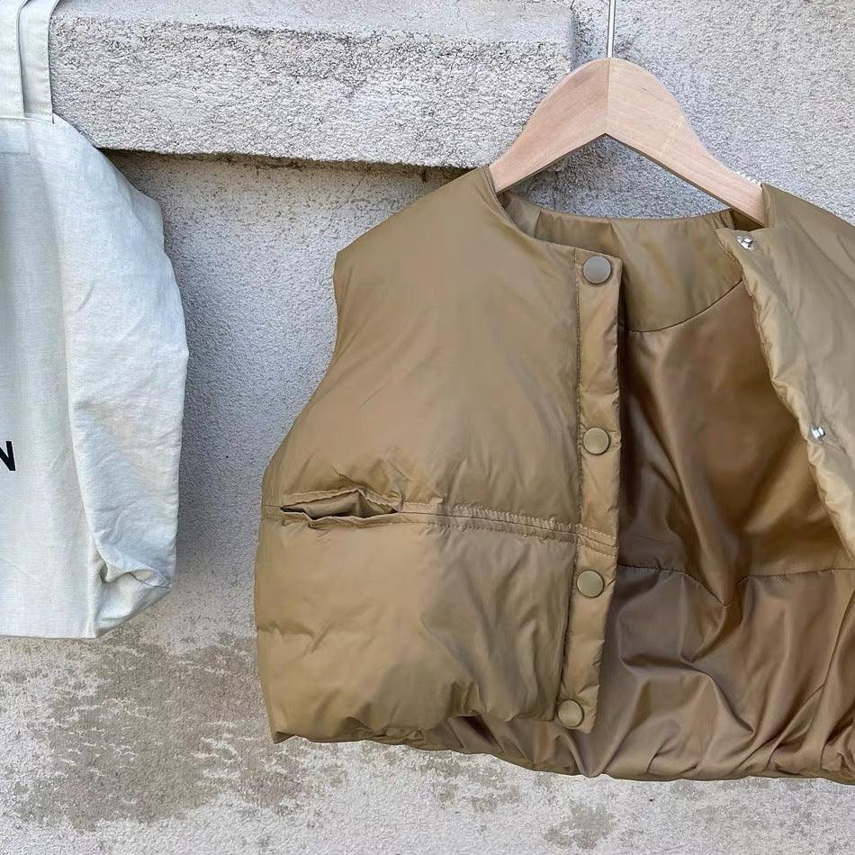 Autumn And Winter Thickening Boys And Girls Down Cotton-padded Vest