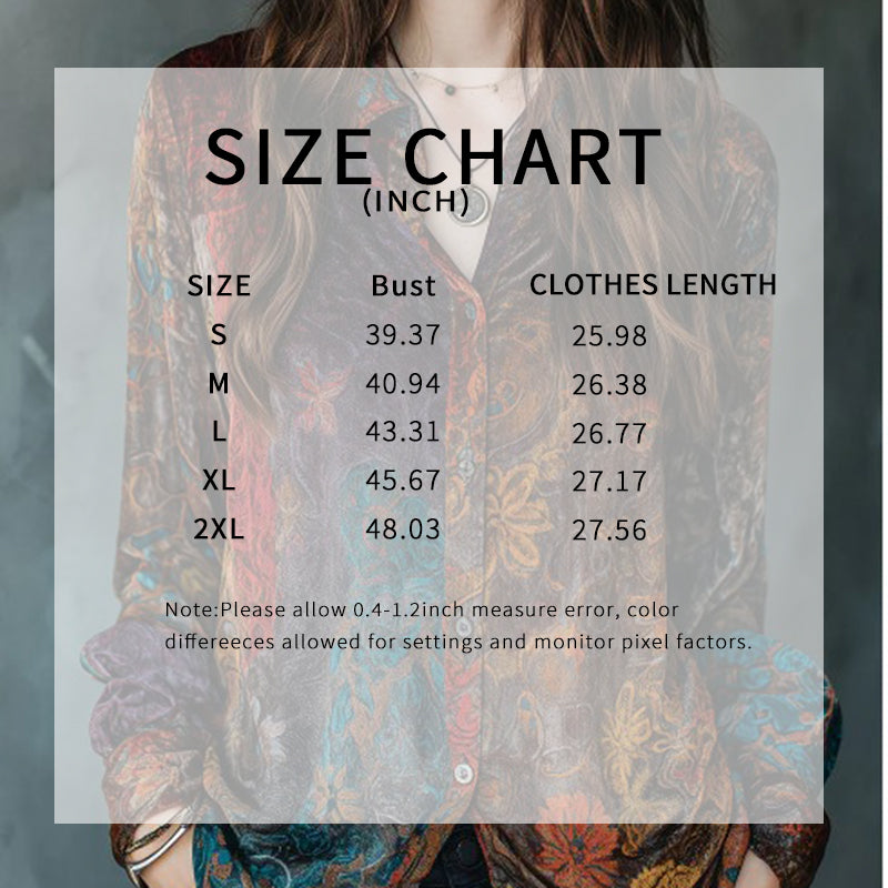 Women’s Retro Boho Floral Button-Down Blouse – Vintage Charm, Effortless Style