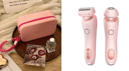 2 In 1 Hair Removal Epilator USB Rechargeable Trimmer Women Body Razor Face Leg Armpit Bikini Hand Pubic Shaver Hair Remover - myetyn